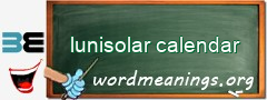 WordMeaning blackboard for lunisolar calendar